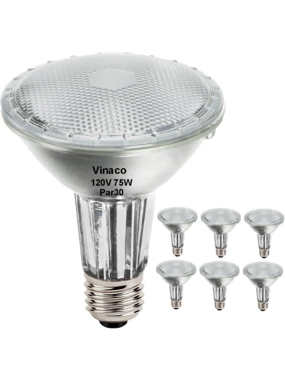 Dimmable 75W PAR30 Long Neck Flood Bulbs, 750LM, E26 Base, 6-Pack - Bright